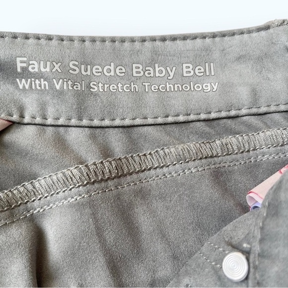 Laurie Felt Baby Bell Pants Faux Suede Mid Rise Cut Out Hem 6x31 - Picture 7 of 11